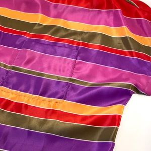 80s Multi-Colored Crop Top Blouse, M